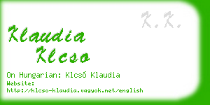 klaudia klcso business card